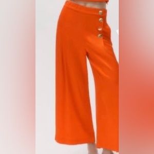 Zara satin effect wide leg cropped pants. NWT